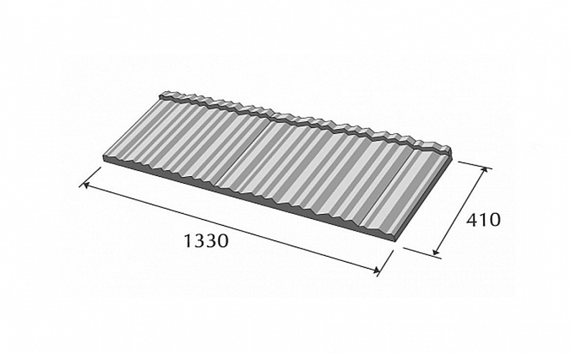 Композитная черепица METROTILE МетроШейк - II черный, 1330*410 мм